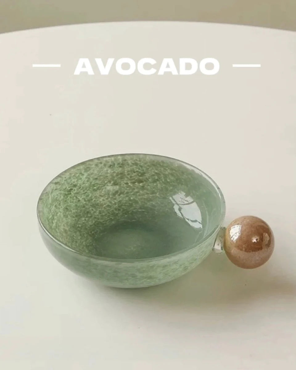 Handblown Bonbon Whimsical Salad Snack Desert Bowl, Eclectic Decorative Bowl