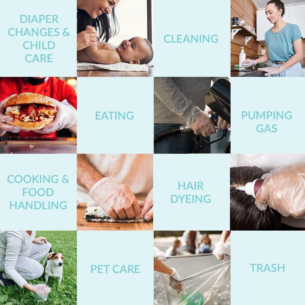 Plant-Based Compostable Eco-Friendly Gloves for Food Prep & Cleaning